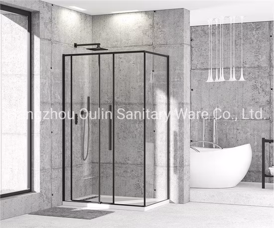 Black Sliding Shower Room with Return Panel