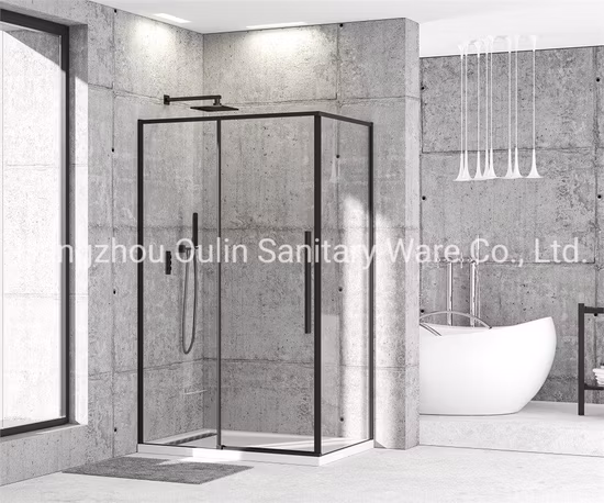 Black Sliding Shower Room with Return Panel